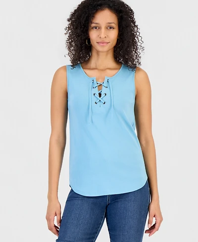 Style & Co Women's Lace-Up Tank Top, Macy's Exclusive