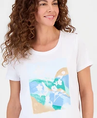 Style & Co Women's Graphic Short Sleeve Crewneck T-Shirt, Macy's Exclusive