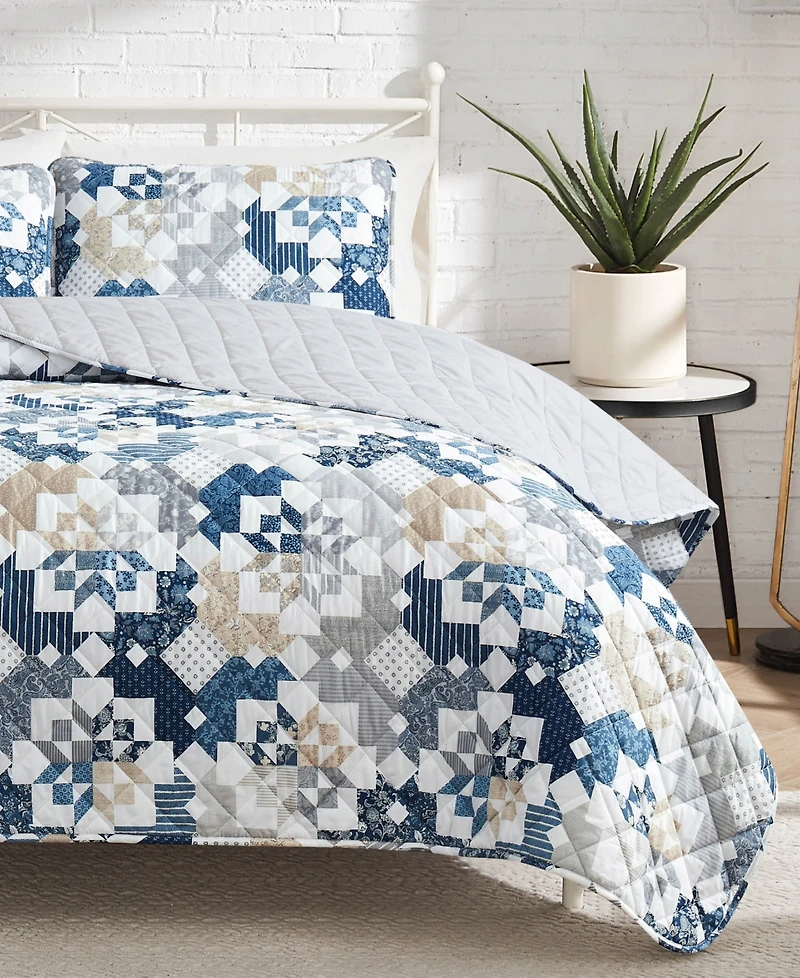 Lucky Brand Serra Patch Reversible 3-Pc. Quilt Sets, Full/Queen