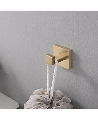 Rainsken 4- Piece Bathroom Hardware Set, Towel Bar, Toilet Paper Holder, Hand Towel Rack and Robe Hook, Stainless Steel