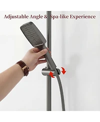 Lalahoo 3-Spray Rain Shower Faucet 2.5 Gpm & Handheld Combo Kit, 10.63 in. Rain Head