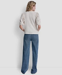 Dkny Jeans Women's Dome Studs Mini Sleeve T-Shirt
