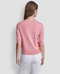 Dkny Jeans Women's Elbow-Sleeve Crew Neck Sweater