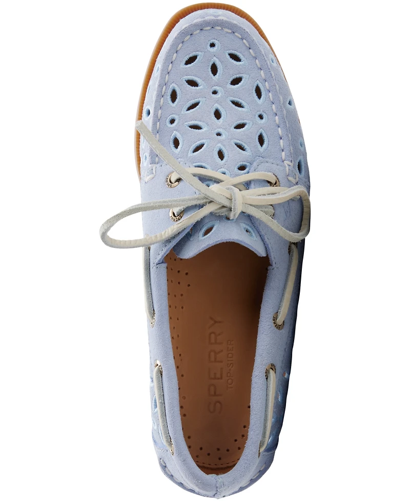 Sperry Women's Authentic Embroidered Perforated Round Toe Boat Shoes