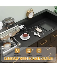 gaomon Dresser for Bedroom with Led Light & Charging Station, 8 Drawers Wooden Dressers with Open Space, Modern Chest of Wide Drawers