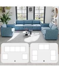Streamdale Furniture Modular Sectional Sofa with Storage, Convertible Living Room Set
