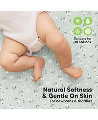 KeaBabies 2pk Soothe Waterproof Fitted Crib Sheets for Girl, Boy, 100% Soft Cotton Crib Mattress Protector Sheet