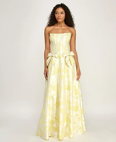 B Darlin Juniors' Strapless Floral Gown
