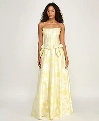 B Darlin Juniors' Strapless Floral Gown