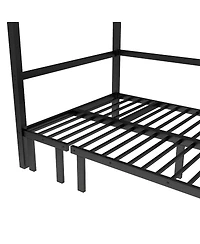 Streamdale Furniture Twin Xl over Twin Xl pull-out Metal Bunk Bed with safety rails