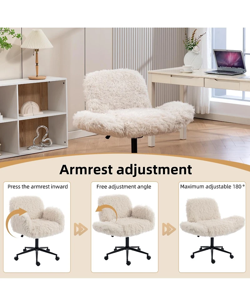 Streamdale Furniture Criss Cross Ergonomic Swivel Desk Chair with Adjustable Armrests & Wheels