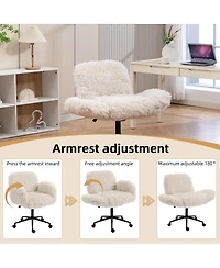 Streamdale Furniture Criss Cross Ergonomic Swivel Desk Chair with Adjustable Armrests & Wheels