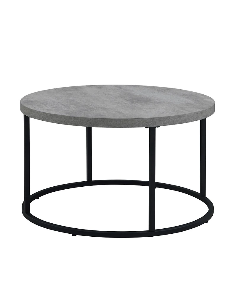 Streamdale Furniture 31.5" Round Coffee Table, Modern Industrial Concrete Center Table