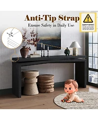 Streamdale Furniture 65-Inch Rustic Solid Wood Veneer Console Table - Farmhouse Entryway Sofa Table