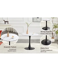 Streamdale Furniture Streamdale Round Dining Table, 31.5" Tulip Bistro Table for Kitchen, Living Room