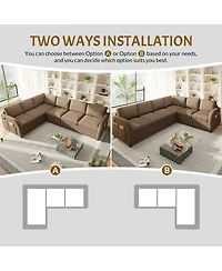 Streamdale Furniture Oversize L-Shaped Sofa Couch with Pull-Out Bed & Usb Port