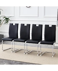 Streamdale Furniture Set of 2 black Pu bow-shaped chairs for industrial/modern homes