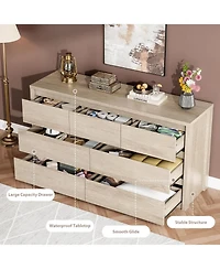 gaomon 7 Drawer Dresser for Bedroom Wide Modern Chest of Drawers Large Wood Dresser Wooden Storage Organizer for Living Room Hallway Entryway