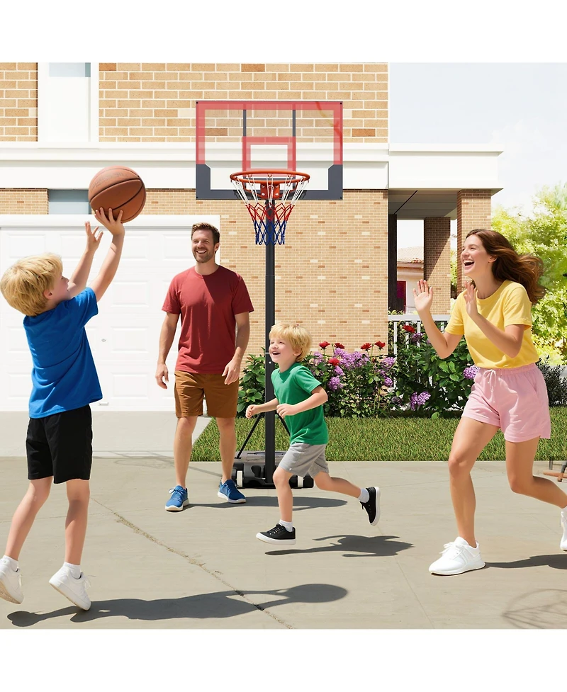 Slickblue 3.3-7 Feet Portable Adjustable Outdoor Kids Basketball Hoop Goal