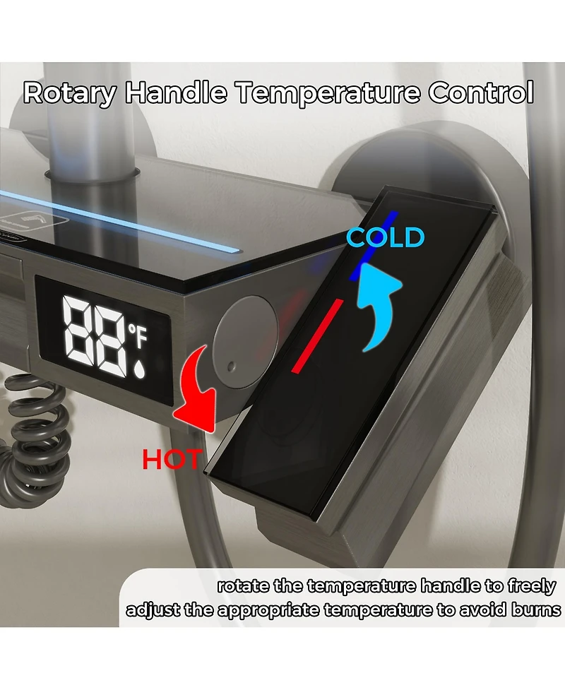 Lalahoo 3-Spray Shower Faucet 2.5 Gpm with Button Control, Led Display, and 3-Mode Hand Shower