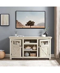 Streamdale Furniture Farmhouse Barn Door Tv Stand Media Console