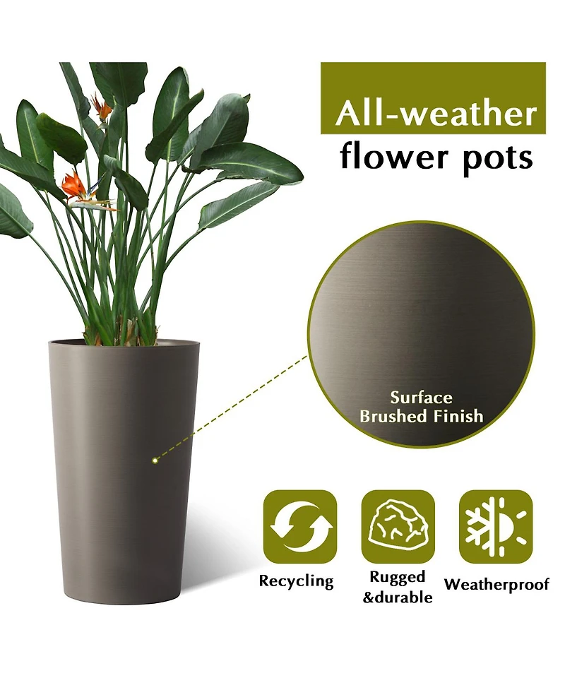 Streamdale Furniture 2 Pack 21.7" Tall Square Planters for Indoor/Outdoor Plants