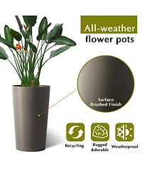 Streamdale Furniture 2 Pack 21.7" Tall Square Planters for Indoor/Outdoor Plants