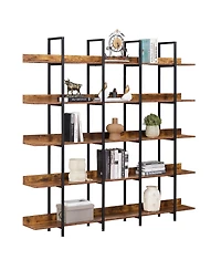 Streamdale Furniture 5 Tier Vintage Industrial Bookcase with Metal Frame & Mdf Board