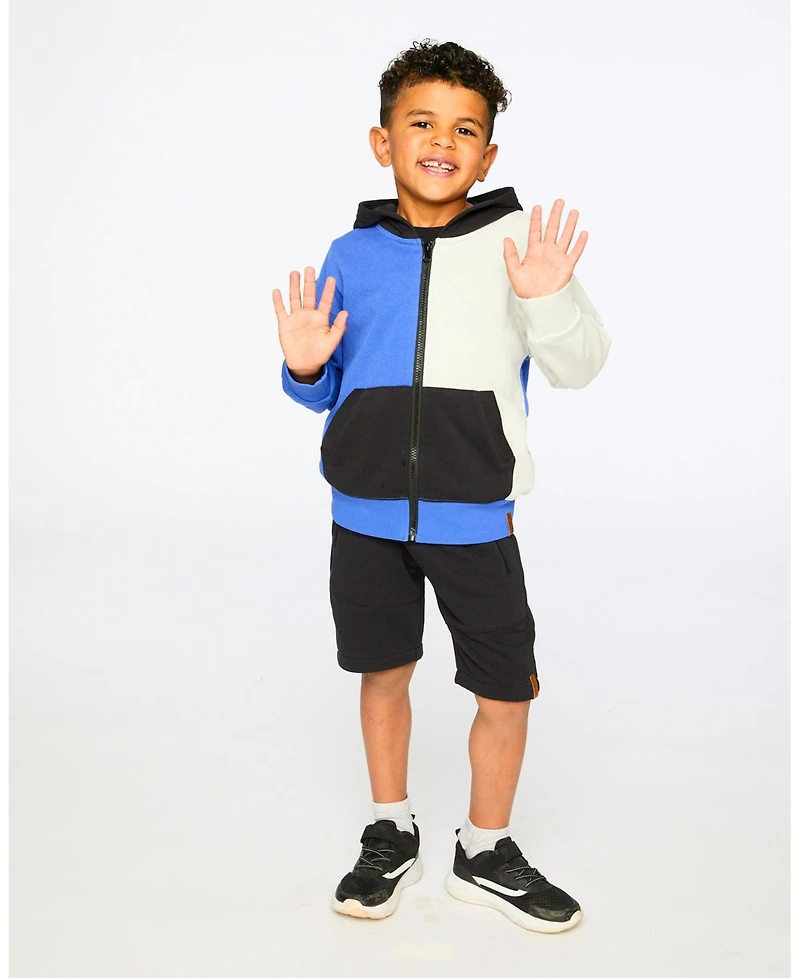 Deux par Deux Toddler Boys Hooded French Terry Cardigan