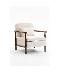 Streamdale Furniture Storage Chair, Wood Frame Mid Century Modern Accent Chair