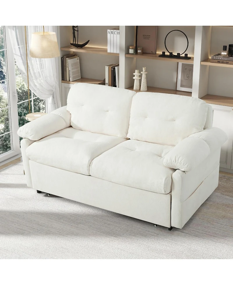 Streamdale Furniture Convertible Pull-Out Queen Sleeper Sofa with Storage