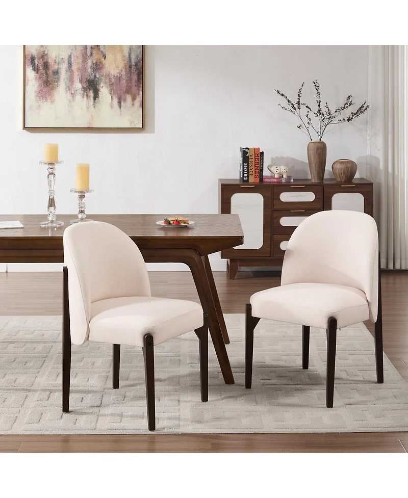 Streamdale Furniture Wooden Dining Chairs Set of 2, Modern Upholstered Kitchen Chairs