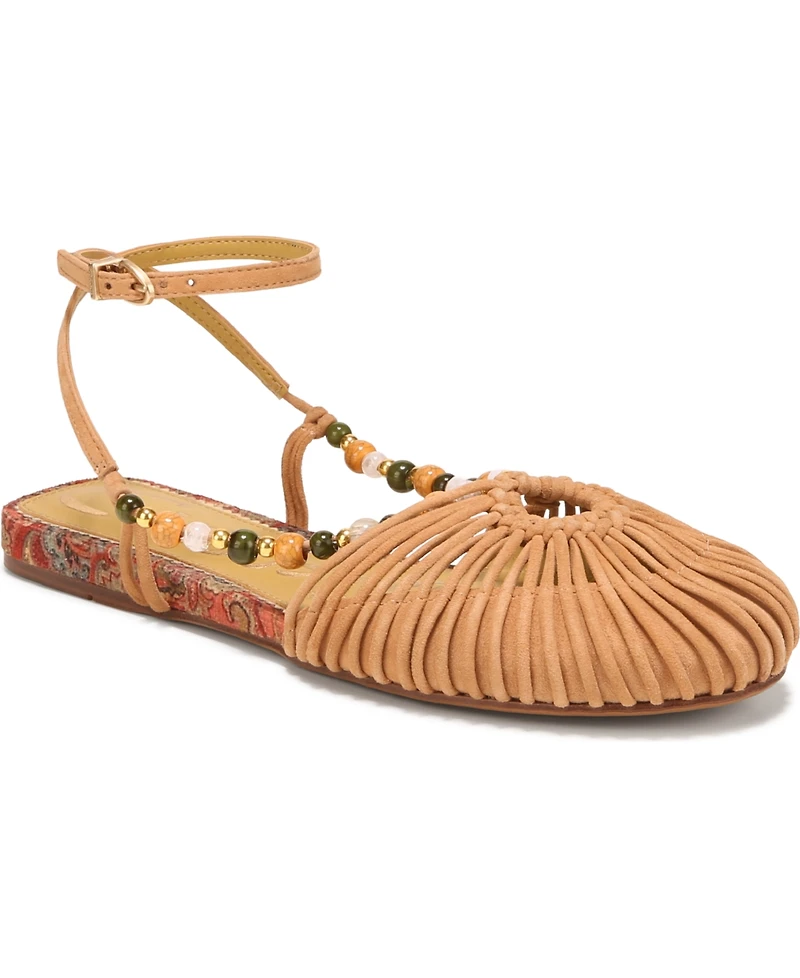 Circus Ny by Sam Edelman Women's Kassie Caged Ankle Strap Flat Sandals