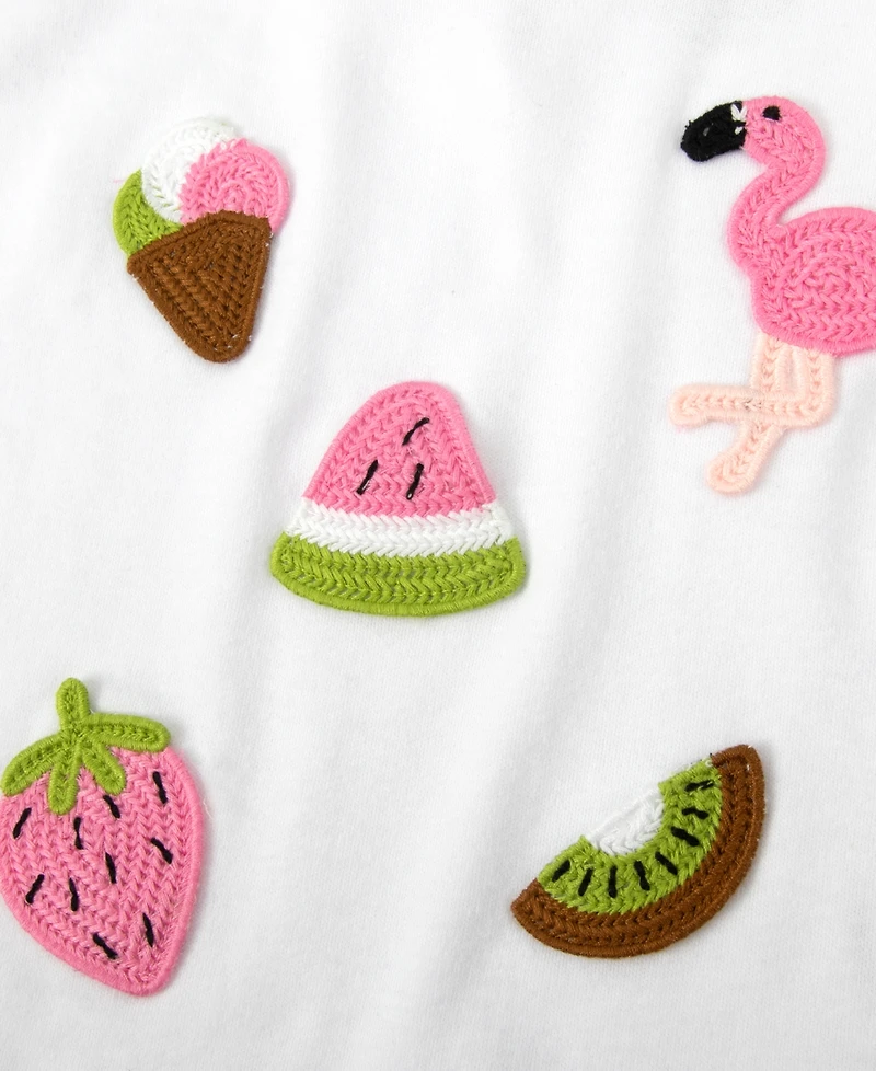 Baby Essentials Girls' Short-Sleeve Knit T-Shirt and Shorts, 2-Piece Set