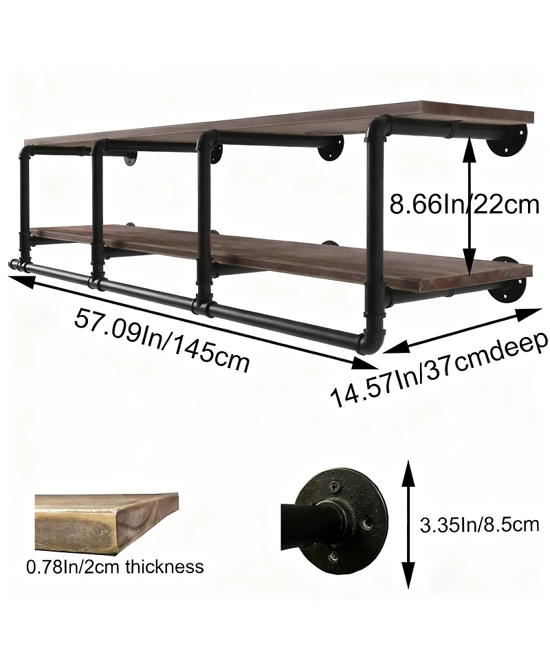 Yigii Wall Mount Clothes Rack for Bedroom, Laundry, Living Room