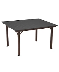 Streamdale Furniture 13x10ft Wooden Garden Gazebo with Metal Roof Outdoor Patio Shade Structure