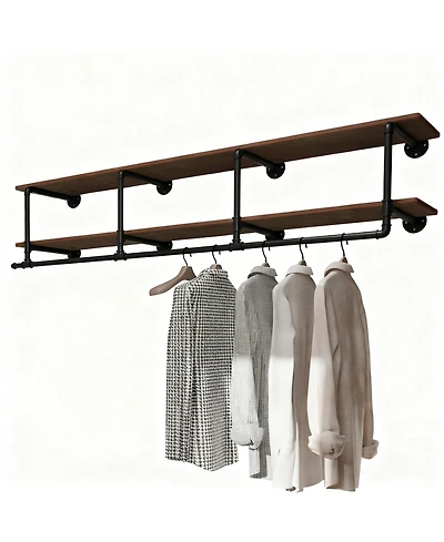 Yigii Wall Mount Clothes Rack for Bedroom, Laundry, Living Room