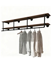 Yigii Wall Mount Clothes Rack for Bedroom, Laundry, Living Room