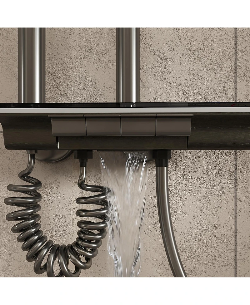 Lalahoo Adjustable Height 4-In-1 Shower System With Led Temperature Display