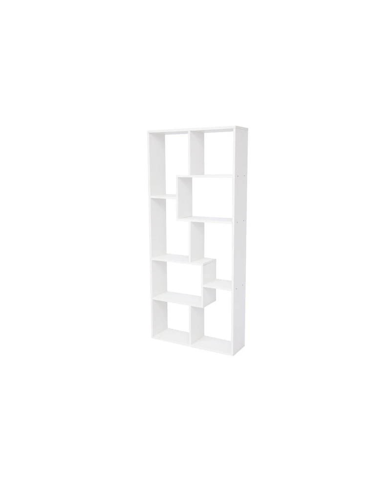 Streamdale Furniture 5 Tier Wood Asymmetrical Display Shelf & Bookcase