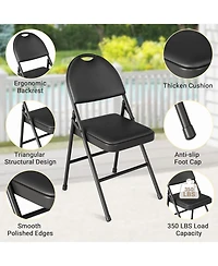 gaomon 4FT Folding Table and Chairs Set of 5 Portable Card Table and Chairs Padded Table and Chair Dining Set for Picnic Event Training