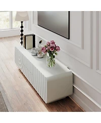 Streamdale Furniture 58" Tv Console with Spiral Wave Design, Storage Cabinet & 2 Drawers