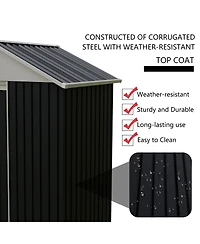 Streamdale Furniture 6x4 Ft Outdoor Storage Shed with Rack and Shelves for Backyard Use