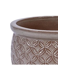 Streamdale Furniture 3 Pc Ceramic Handmade Glazed Planter Set