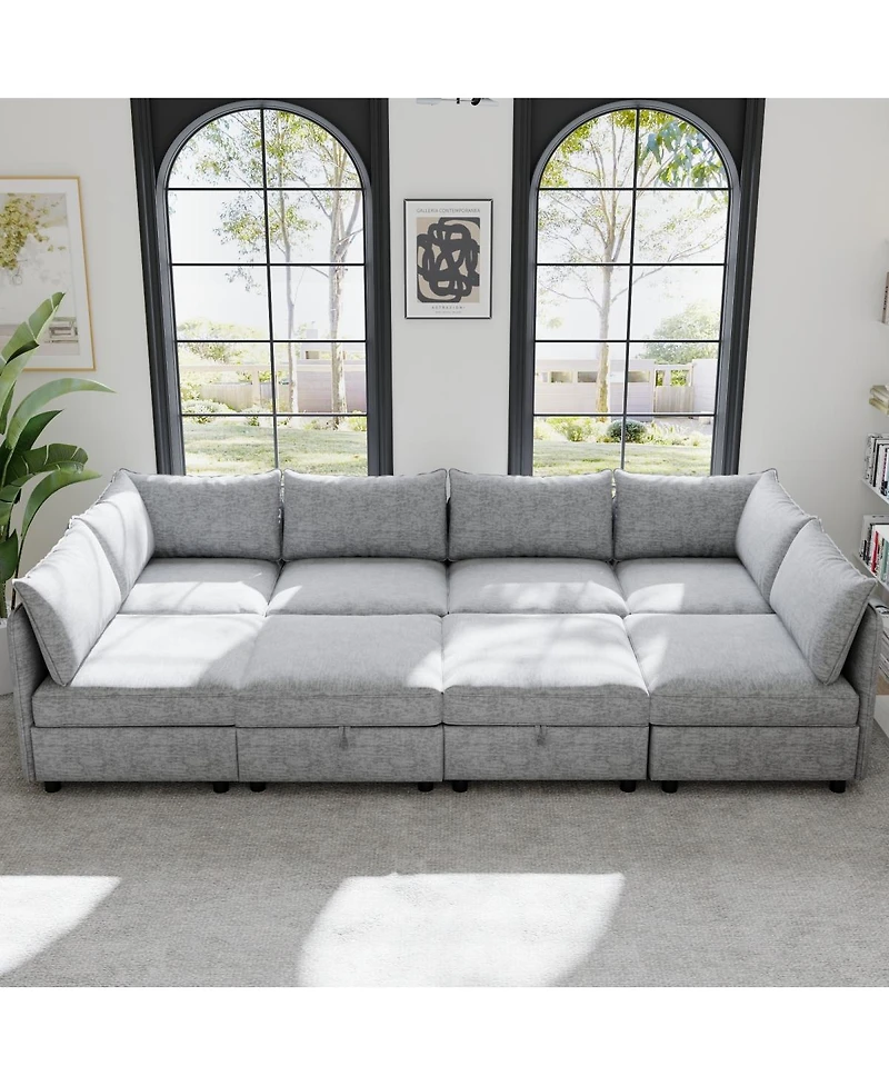 Streamdale Furniture Modular Sectional Sofa with Storage and Sleeper Functionality