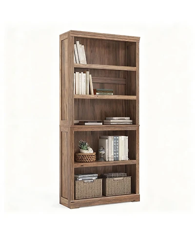 Yigii 5-Tier Adjustable Bookshelf with Rustic Style for Home Decor