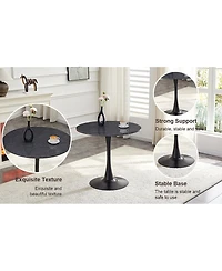 Streamdale Furniture Round Dining Table, 31.5" Faux Marble Tulip Bistro Table for Kitchen & Small Spaces