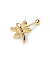 Curata Jewelry Solid 14k Gold 20G 6mm Polished Dragonfly Nose Stud Ring