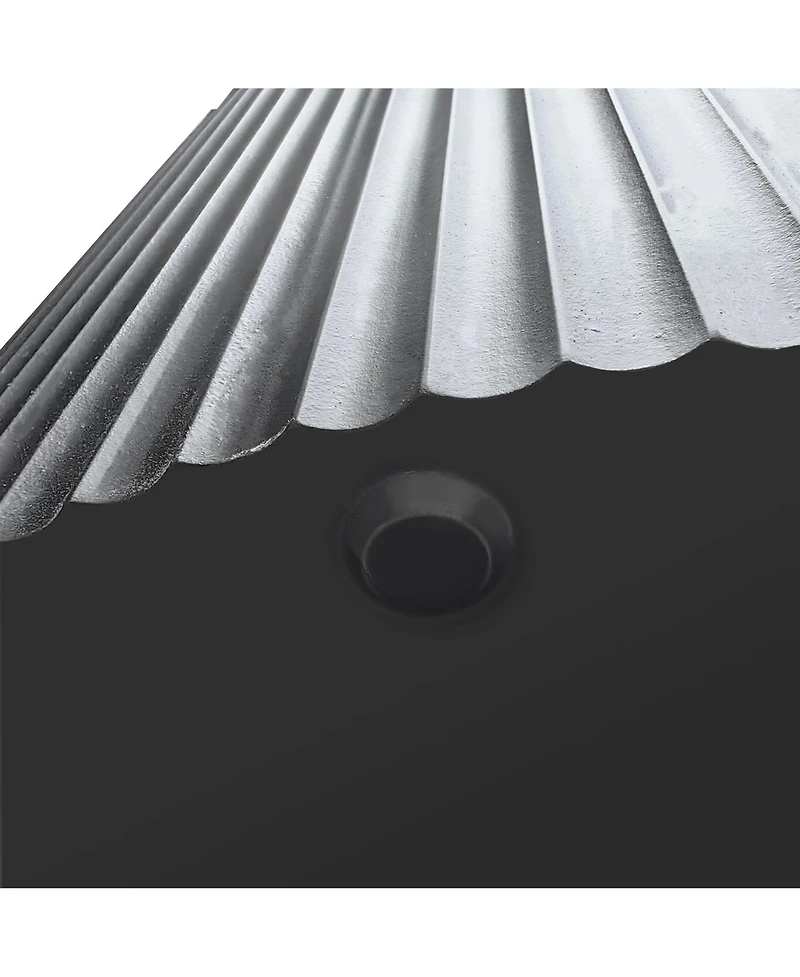 Streamdale Furniture Wave Stripe Nesting Coffee Table Set For Living Room, Bedroom, Black(Set Of 2 Pieces)