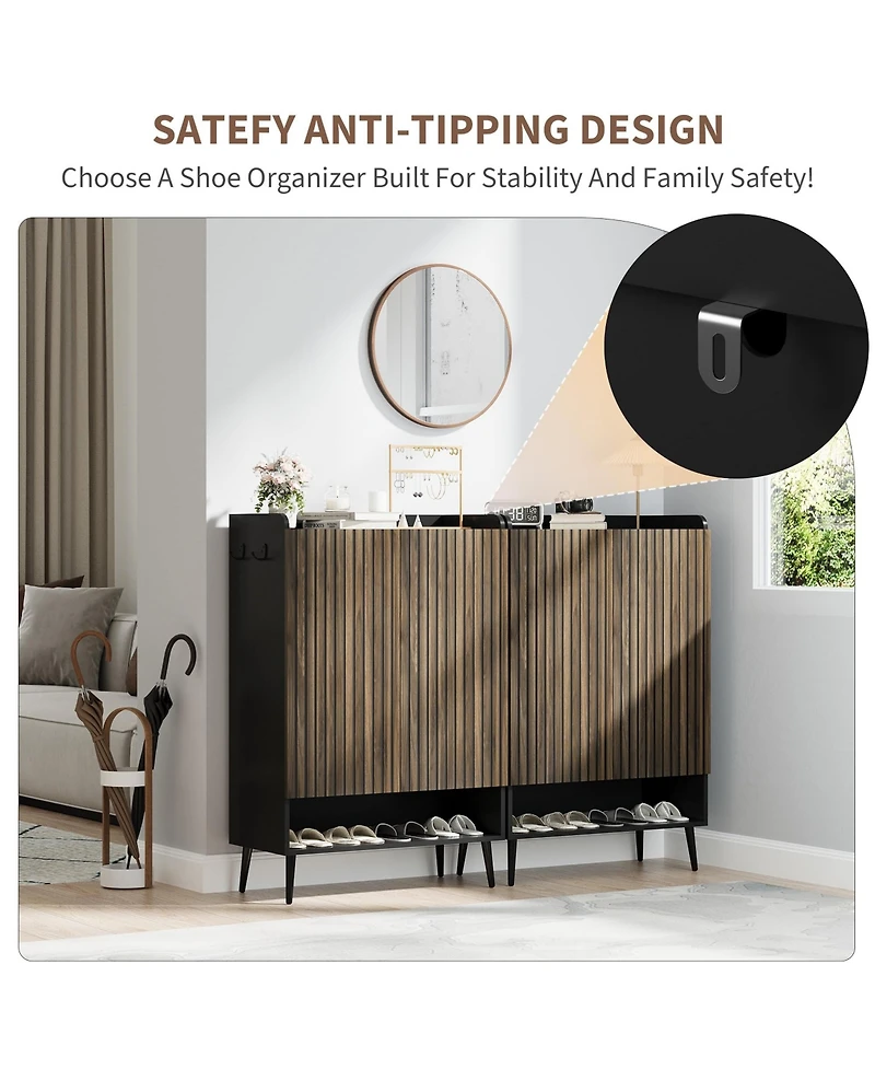 gaomon Large -Door Shoe Cabinet with Adjustable Shelves